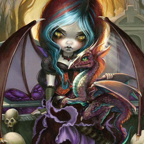 Gothic Vampire Fairy with Dragon & Skulls by Jasmine Becket-Griffith Nintendo Switch OLED (2021) Skin